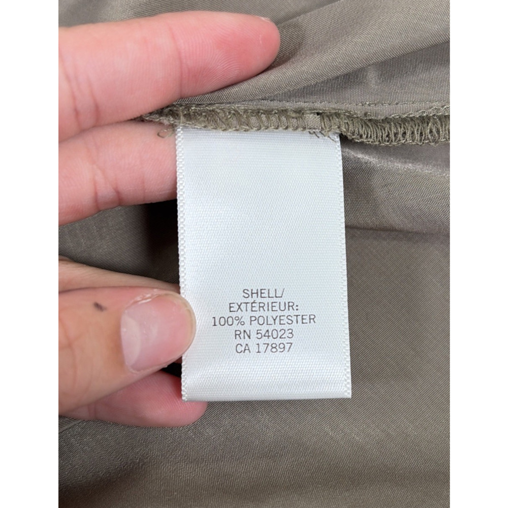 Banana Republic Petites Olive Green Utility Ruffle Front Roll Tab Shirt Dress 2P - Picture 6 of 15
